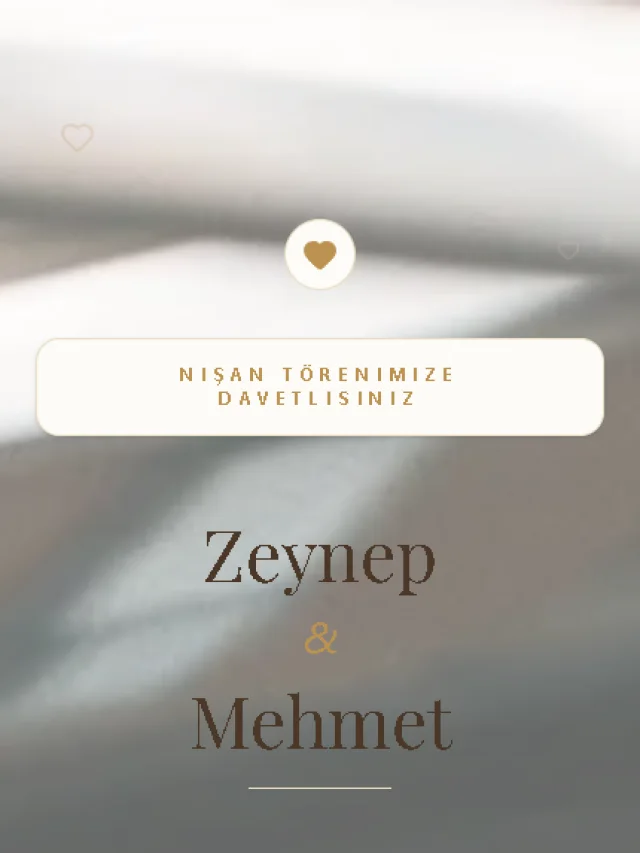 Kehribar dijital davetiye teması — Nişan davetiyesi tasarımı