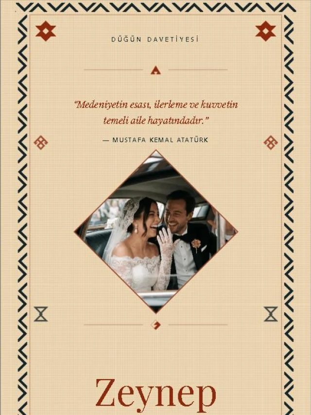 Kilim dijital davetiye teması — Düğün davetiyesi tasarımı