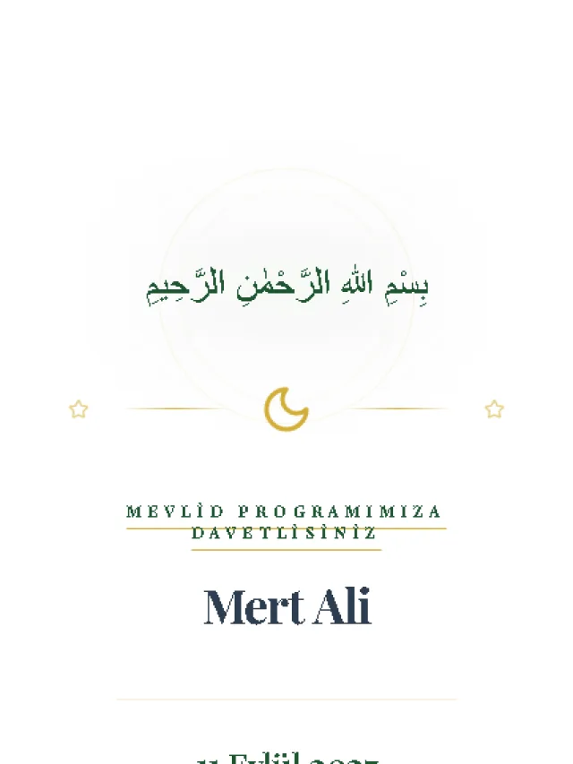 Reyhan dijital davetiye teması — Mevlid davetiyesi tasarımı