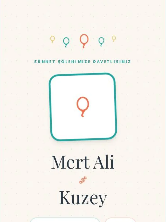 Şeker dijital davetiye teması — Sünnet davetiyesi tasarımı