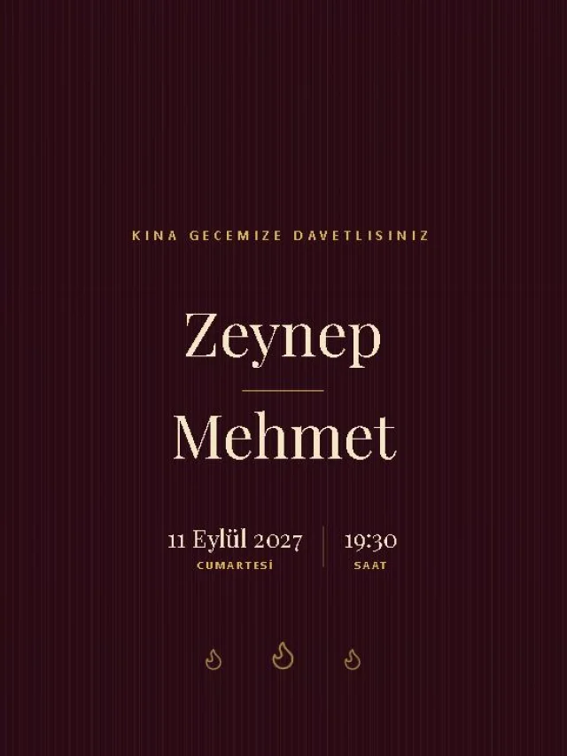 Telli dijital davetiye teması — Kına davetiyesi tasarımı